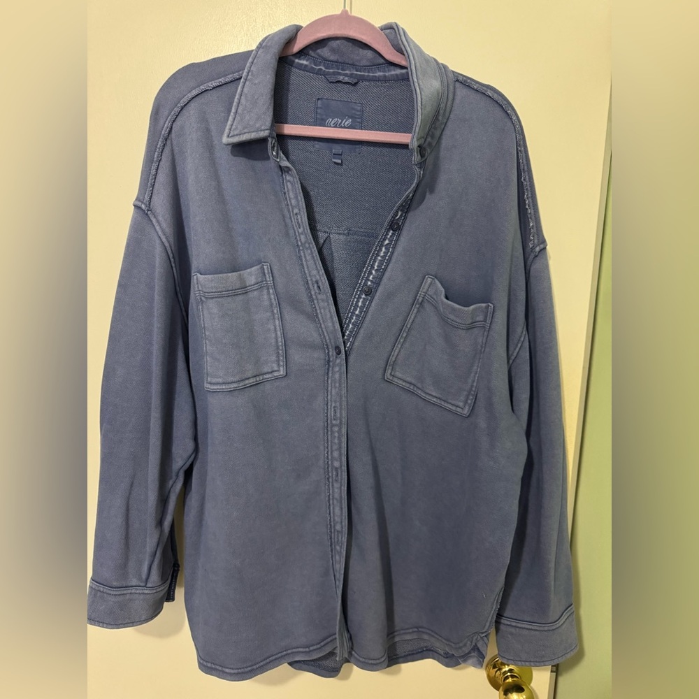 Aerie Light Blue Shacket